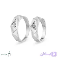 حلقه ست نقره نامزدی زنانه و مردانه مدل HSE K136
