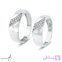 حلقه ست نقره نامزدی زنانه و مردانه مدل HSE K142