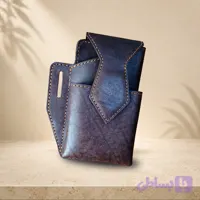 کیف کمری موبایل مردانه دو قلو مدل کیان چرم طبیعی دست‌دوز