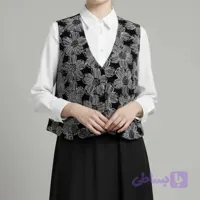 جلیقه مخمل طرح شکوفه سایز ۳۶ تا ۴۴