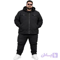 کاپشن لی مردانه سایز بزرگ 4XL تا 6XL داخل خز | پارچه کشسان