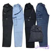 شلوار لی ۶جیب مردانه دمپا ساده (3XL-5XL) با تن‌خور کلاسیک