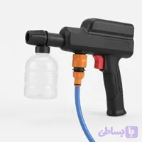کارواش شارژی قابل حمل مدل تفنگی با مکش خودکار و مخزن کف‌ پاش