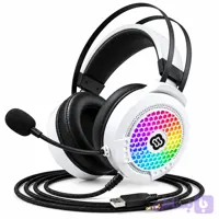 هدفون گیمینگ سیمی اورجینال E21 با میکروفون ENC و نورپردازی RGB