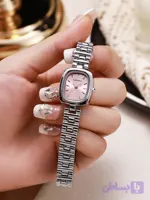 ساعت زنانه رویدا بند سوزنی صفحه صورتی
