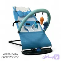 نی نی لای لای وارداتی (گهواره) نوزادی موزیکال و چراغ دار آبی