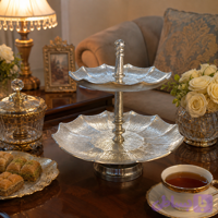 ظرف پذیرایی دوطبقه پایه‌دار آلومینیومی طرح لاینر | لوکس و مدرن