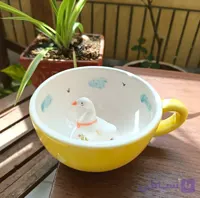 ماگ سرامیکی سوپرایزی مدل غاز رنگ زرد