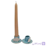 ست 2 تکه جاشمعی سرامیکی دست‌ساز مدل ابری