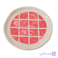 بشقاب سرامیکی دست ساز دفرمه رنگ قرمز