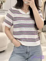 تیشرت بافت پاییزه زنانه راه راه