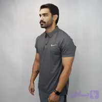 تیشرت یقه دار مردانه طرح نایک اورجینال طوسی