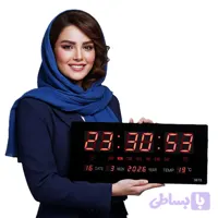 ساعت دیجیتال LED دیواری مدل 3615 سایز بزرگ با ثانیه و تقویم و دما