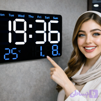 ساعت دیجیتال LED دیواری و رومیزی مدل 6652 با سایز غول پیکر با ریموت کنترل