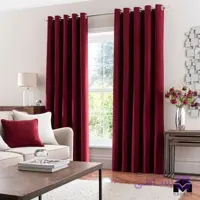 پرده پانچ مخمل زرشکی