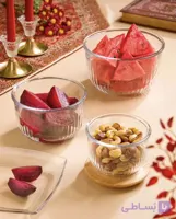 ست کاسه گرد شیاردار درب چوبی کدکالا 2212 لیمون