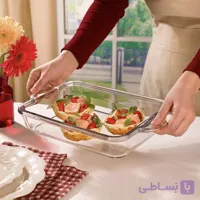 تابه سرو شیشه ای مستطیل ۲.۶۵ لیتر لیمون کد کالا 2297