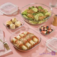 ست ظروف سرو و نگهداری چهارگوش ۴ سایز کد 2049