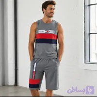 ست تاپ و شلوارک مردانه ملانژ کد 222
