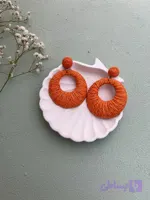 گوشواره رافیا طرح نیم دایره کد E108