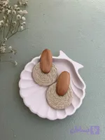 گوشواره رافیا طرح دایره چوبی کد E106