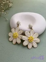 گوشواره رافیا طرح بابونه کد E104