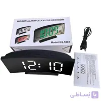 ساعت دیجیتال منحنی آینه‌ای رومیزی مدل GS-5902 PLUS