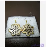 گوشواره چوبی طرح شش ظلعی