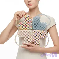 مینی کیف مرواریدی قلبی