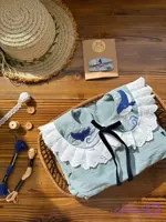 پیراهن دخترانه گلدوزی شده یقه بب طرح وال اقیانوس