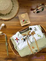 پیراهن دخترانه گلدوزی شده یقه بب (طرح آغوش جنگل)