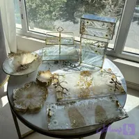 سرویس پذیرایی سفید با گل بابونه