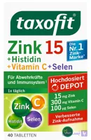 قرص زینک۱۵ به همراه ویتامین سی و سلن برندtaxofit. (۴۰عددی)