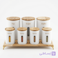 سرویس پاسماوری 8 پارچه منتیا با درب چوبی کد 2304