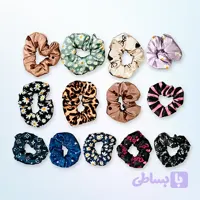 کش مو اسکرانچی ساتن طرحدار