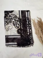 روسری کرپ نخی پلنگ مخمل