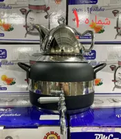 کتری قوری مشکی نقره ای