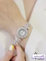 ساعت نقره جواهری زنانه روکش طلا