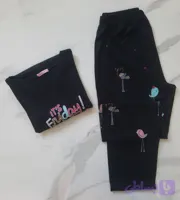 ست تیشرت و شلوار طرح پرنده