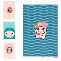 یادداشت 80 برگ فنردوبل جلد گلاسه سلفون مخملی 17*11 طرح کودکانه برگ تحریر
