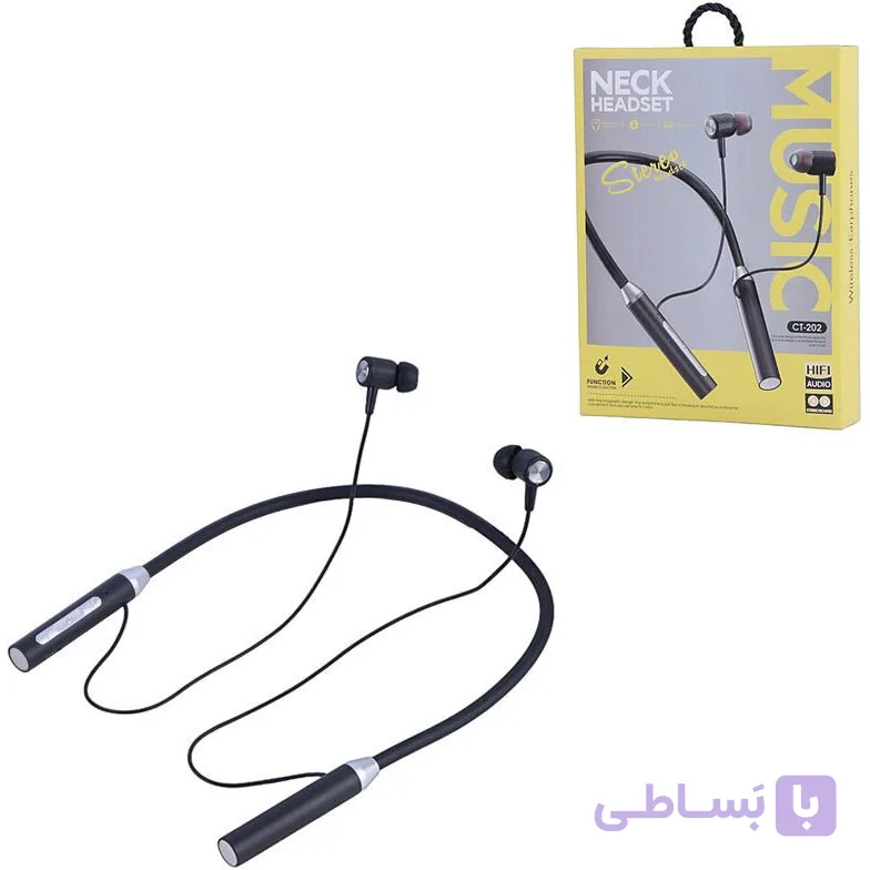 هندزفری بلوتوثی گردنی مدل CT202 – مشکی