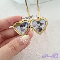 گردنبند لاکت استیل قلبی طلایی
