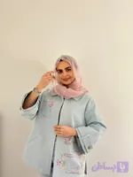 کت گلدوزی رز صورتی (آبی)