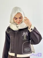 کت گلدوزی کراپ ( قهوه ای)