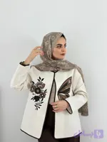 کت گلدوزی پروانه قهوه ای