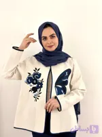 کت گلدوزی پروانه سرمه ای