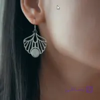 گوشواره نقره زنانه مدل 41DE عیار ۹۲۵ با مروارید باروک پرورشی