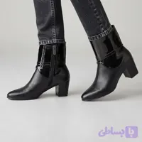 نیم بوت زنانه مشکی ورنی پاشنه دار کد ۱۰۴۰