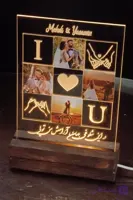 استند نوری با طرح دلخواه | چراغ خواب عاشقانه | کادو عروسی