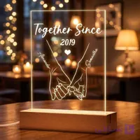 استند نوری طرح عاشقانه Together since | کادو روز ولنتاین سفارشی